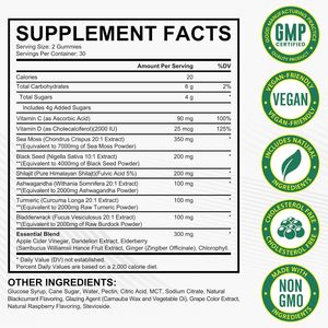 Sea Moss Gummies All In 1Irish Seamoss With Shilajit &amp; Ashwagandha, Black Seed <strong>Oil</strong> For Energy Immune Support - Product Image 6