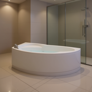 อ่างอาบน้ำมุมโค้งครึ่งวงกลมแบบอสมมาตร 165x85 Sx Hydro Bathtub - Product Image 3