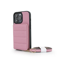 Étui de luxe en PU pour téléphone portable avec lanière d'épaule, compatible avec les modèles 17/16/15 Pro Max/14 Plus/12 et porte-monnaie