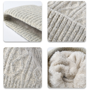 Bonnets d'hiver Landfond Nouveau chapeau tricoté en laine <span class=keywords><strong>mérinos</strong></span> à grosse tête Bonnets épais et chauds neutres pour hommes et femmes - Product Image 6