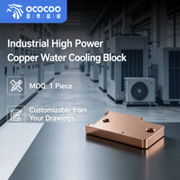 Bloc de refroidissement à eau en cuivre OCOCOO, poli et usiné, haute puissance, IGBT double port, personnalisable, MOQ 1 pièce pour équipement industriel