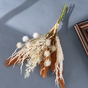 Bouquet de fleurs artificielles CallaFloral Urchin de mer au chocolat CF01322 Décoration murale pour la maison en plastique floqué moulé par injection - Product Image 3