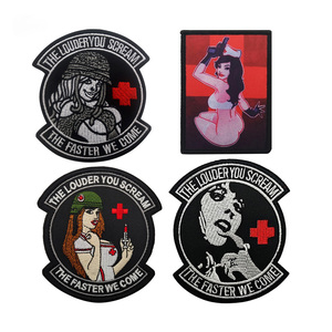 ผ้าปัก Louder คุณกรีดร้องเร็วกว่าเรามาเซ็กซี่ทางการแพทย์ความงามตะขอและห่วงสายรัดแขน Y00020 - Product Image 1