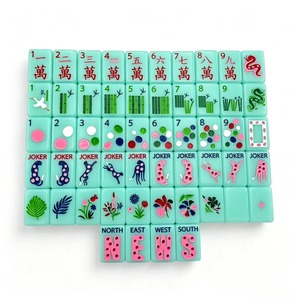 Jeu de Mahjong de Luxe Vert en Acrylique à 4 Couches Gravé, 160 Tuiles, Mahjong Américain pour l'Entretenissement par l'Échecs et les Cartes, Cadeau d'Extérieur - Product Image 1