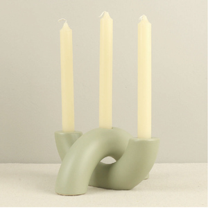 Support de bougie <span class=keywords><strong>moderne</strong></span> fait main, écologique, imprimé sérigraphié, pour décoration intérieure, cheminée, <span class=keywords><strong>salle</strong></span> à <span class=keywords><strong>manger</strong></span>, entrée - Product Image 2