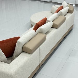 Bộ ghế sofa góc hiện đại tối giản, nội thất phòng khách biệt thự sang trọng, ghế sofa <span class=keywords><strong>sectional</strong></span> lớn, ghế sofa da hình chữ U, ghế sofa mô đun bằng vải - Product Image 5