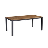 empilable pour balcon 6 places chaises meubles 7 pièces plastique bois aluminium extérieur patio ensemble de salle à manger
