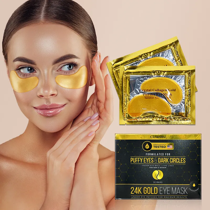 24K Gold Eye Mask Eye Gels Puffy Eyes and Dark Circles Treatments Reduce Wrinkles and Fine Lines Revitalize and Refresh Skin