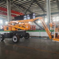 Plateforme élévatrice articulée hydraulique portable sur remorque, certifiée CE ISO, 12m 14m, type nacelle tractable