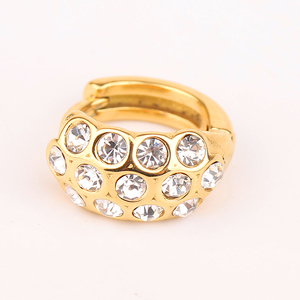 <span class=keywords><strong>Orecchini</strong></span> a Scatto a Cerchio a C in <span class=keywords><strong>Corallo</strong></span> con Zirconi, Gioielli in Acciaio Inossidabile Ipoallergenico Placcato Oro 18k, Dropshipping Senza MOQ, Disponibili in Stock USA - Product Image 3