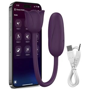 Vibrateur double action en silicone avec stimulateur clitoridien en forme de fleur - Jouet pour adultes rechargeable et flexible pour femmes - Product Image 6