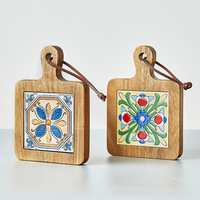 Accessoires de cuisine antidérapants en bois d'acacia et bois d'ébène avec sous-verres, dessous de plat et dessous de pot résistants à la chaleur