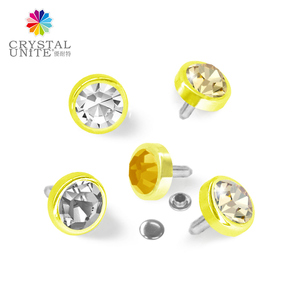 Đinh Tán tinh thể gắn với điểm Preciosa trở lại chaton Nút đinh tán bằng đồng không chì + nắp Rhinestone Pin <span class=keywords><strong>Stud</strong></span> cho thị trường cao cấp - Product Image 4