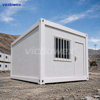 Vicdowex Maison Conteneur Préfabriquée Détachable Contemporaine de 20 pieds, Assemblage Rapide, Bâtiment Modulaire de Bureau et Entrepôt en Acier Blanc