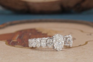 Bague élégante en or 14 carats avec diamant synthétique pour femme, bague de fiançailles avec diamant créé en laboratoire, bijoux fins, cadeau d'anniversaire de mariage - Product Image 2