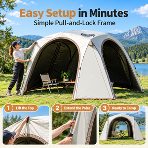 Tente dôme automatique imperméable en Oxford, abri de camping pliable, tente latérale pour voiture pour événements en plein air - Product Image 5