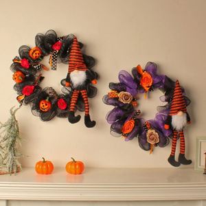 Guirnalda colgante para puerta de Halloween 2026, muñeco fantasma de piernas largas, decoración para fiesta de terror, accesorios de decoración, 40/50 cm, plástico y tela - Product Image 3