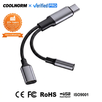 Câble adaptateur audio USB Type-C 2-en-1 vers 3,5 mm pour haut-parleur d'ordinateur et téléphone - Convertisseur jack casque mâle-femelle 5 m