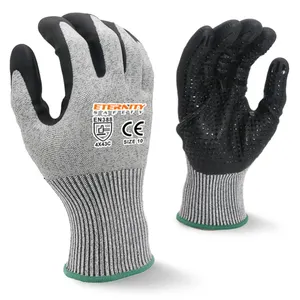 Ente Veiligheid Zwart Schuim Nitril Gecoat Gestippelde Palm Anti-Cut Prikbestendige Handschoenen
