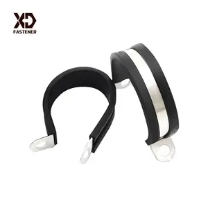 XD FASTENER Wholesale 7/8 Inch Cable Clamp Stainless Steel 304 Conduit Clamp Rubber Cushioned Metal Pipe Clamp for Wiring