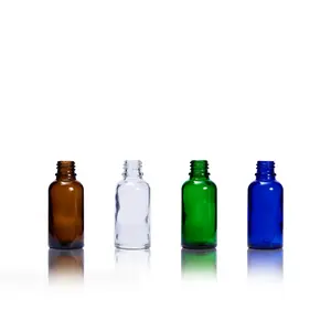 30 מ""ל בקבוק טפטפת שמן אתרי מזכוכית חלבית בצבע ירוק ענבר סרום קוסמטיקה צבע שקוף