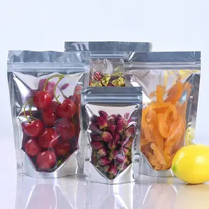 Small Matte Clear Window Zip Lock Plastic Bags Resealable Heat Seal Pouch for Food Storage Aluminum Foil Gusset Envelope