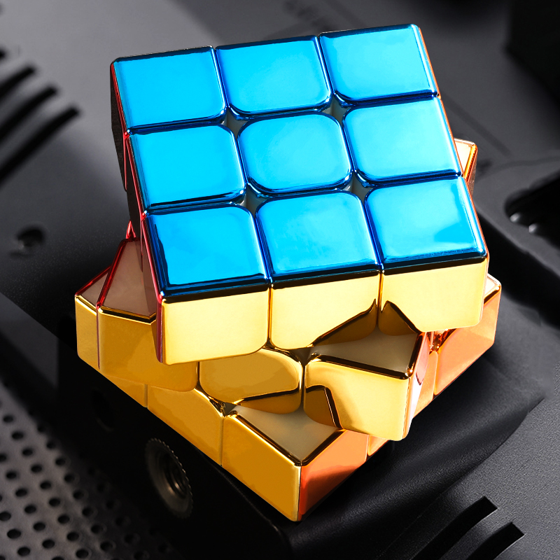 ホット販売3x3磁気スピードキューブステッカーレスメタリック