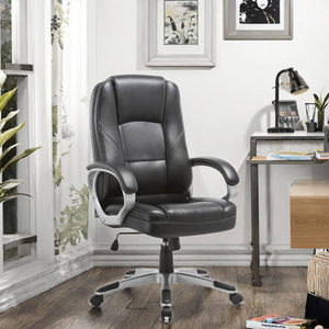 Silla Ejecutiva Ergonómica de Cuero PU con Reposabrazos Ajustables, Mecanismo de Inclinación, Diseño Moderno, Giratoria e Impermeable para Taller o Dormitorio - Product Image 3