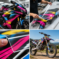Rouleau de film de plastification à froid transparent 12 mil, adhésif permanent, protection pour autocollants de moto, matériau d'affiche brillant et imperméable