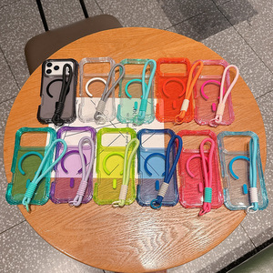 เคส TPU กลิตเตอร์แม่เหล็กแบบ3 in 1พร้อมสายคล้องเคสโทรศัพท์สำหรับ iPhone 17 16 15 14 PRO MAX ตัวป้องกัน - Product Image 2