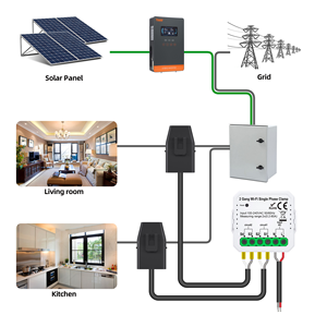 Medidor de Energía Bidireccional Inteligente WiFi Tuya con Pinza Amperimétrica de 80A, Monofásico, para Monitoreo de Energía Solar Fotovoltaica, Estadísticas de Energía en Tiempo Real a través de la Aplicación - Product Image 2