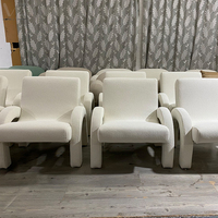 Fauteuil d'appoint de loisirs en tissu velours, design nordique Boucle, avec accoudoirs blancs, dernière collection