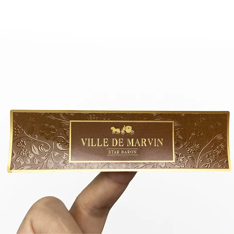 Impression personnalisée de luxe, feuille d'or, gaufrage de bande de cigare, étiquettes autocollantes, étiquettes de cigare