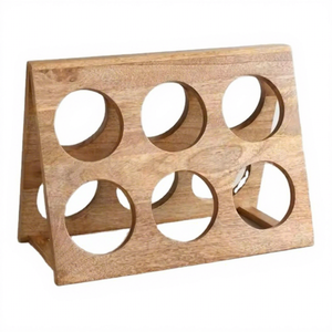 Support mural en bois pour bouteilles de vin, style américain rustique floral, forme ronde, capacité 5L, haute qualité, meilleur prix, vente chaude - Product Image 1