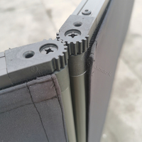 KKmark-Pantalla plegable de 4 paneles, soporte de LICRA para DJ, cabina de fachada móvil con bolsas de transporte para telón de fondo de eventos