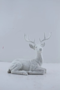 Statue décorative de cerf artisanale, modèle de sculpture de cerf, figurine réaliste au design personnalisé, décoration d'intérieur, art populaire, animal blanc - Product Image 6