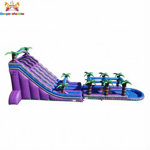 Toboggan aquatique gonflable de 18 pieds avec protection anti-chute pour piscine, idéal pour jardins et cours arrière commerciaux - Product Image 3