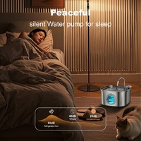 Fontaine d'eau pour animaux de compagnie en acier inoxydable 3.2L USB DC 5V Distributeur d'eau pour chat Fontaine à boire silencieuse pour chat