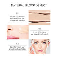 Crema BB Natural de Alta Calidad, Cobertura Líquida, Corrector Impermeable de Larga Duración 24H, Antienvejecimiento, Blanqueador, Protector Solar, Acné