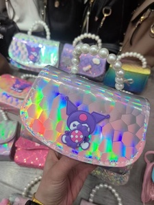 Borsa da principessa da ragazza con fiocco carino con perla cartone animato borsa a catena borsa diagonale all'ingrosso - Product Image 2