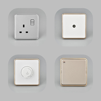 Prises et interrupteurs électriques 1 gang 2 voies avec prise universelle à 2 broches PC de haute qualité résistant aux flammes et cuivre pur à l'intérieur
