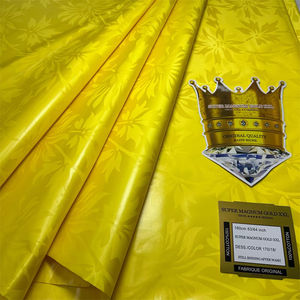 En Gros 100% Coton Super Magnum Or XXL Tissu Brodé Bazin Riche Haute Qualité Brillant Bazin Riche Matière Peignée Tissée - Product Image 3