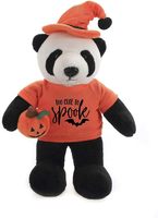 Personalisiertes 'Zu Süß zum Verängstigen' Kuh-Plüschtier mit Kürbis Weiches Schwarz-Weißes Kuh-Kuscheltier Halloween-Geschenkset