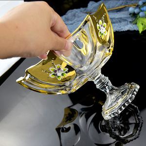 Piatto dorato ricoperto <span class=keywords><strong>di</strong></span> cristallo ciotola <span class=keywords><strong>di</strong></span> zucchero da portata in <span class=keywords><strong>vetro</strong></span> trasparente per caramelle natalizie <span class=keywords><strong>con</strong></span> <span class=keywords><strong>coperchio</strong></span> - Product Image 4