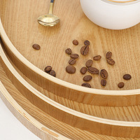 Plateau rond en bois de frêne, plateau à tasses, plateau à thé en bois, plat de service, assiette à fruits