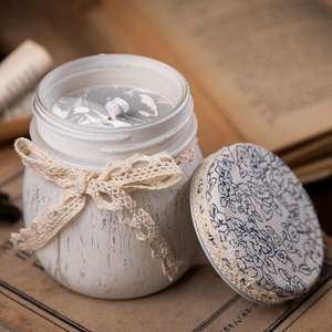 בקבוק תחרה פרחוני, נרות שעווה סויה ריחניים שהופך את האספקה בעציצים - Product Image 2