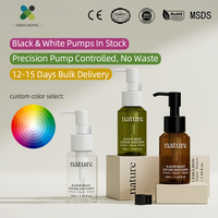 Flacon de lotion en plastique de 50 ml format voyage avec pompe à huile pour démaquillant, nettoyant visage, pompe de contrôle, soin de la peau, cosmétique