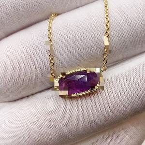 Collana in acciaio inossidabile con conchiglia ovale 18K PVD collana in oro genuino con conchiglia geometrica turchese - Product Image 4