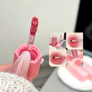 ลิปเคลือบกำมะหยี่แบบเรียบสีชมพูนู้ดไม่เหนียวเหนอะ - Product Image 4