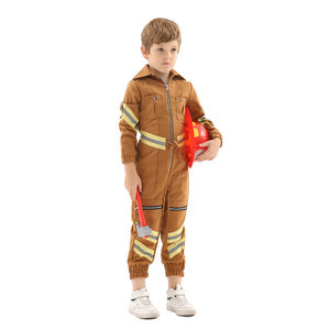 Costume de <span class=keywords><strong>pompier</strong></span> marron pour enfants <span class=keywords><strong>tenue</strong></span> de <span class=keywords><strong>pompier</strong></span> pour garçons costume de jeu de rôle pour enfant Halloween - Product Image 2